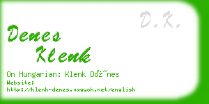 denes klenk business card